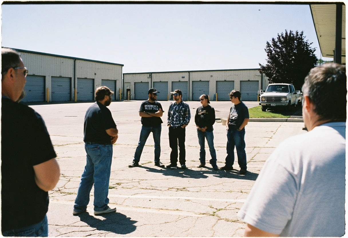 Community meeting discussing security strategies near storage facility