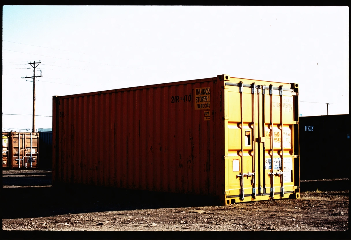 A storage container in a secure location, highlighted by warm afternoon light, emphasizing the importance